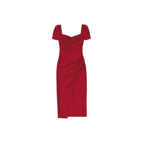 Self portrait Short Sleeved Dress Women's France Red