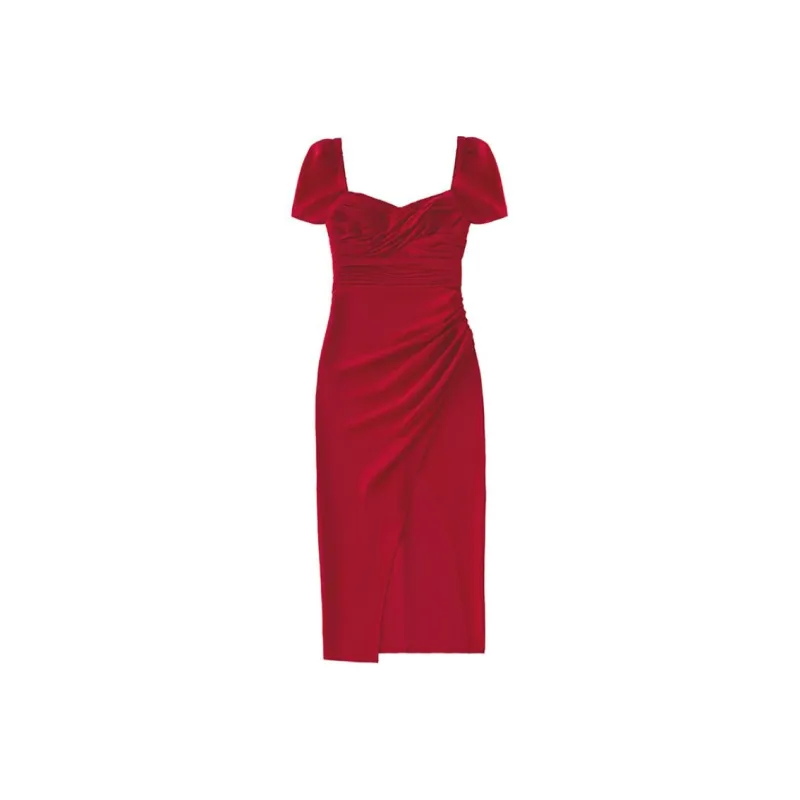 Self portrait Short Sleeved Dress Women's France Red-0