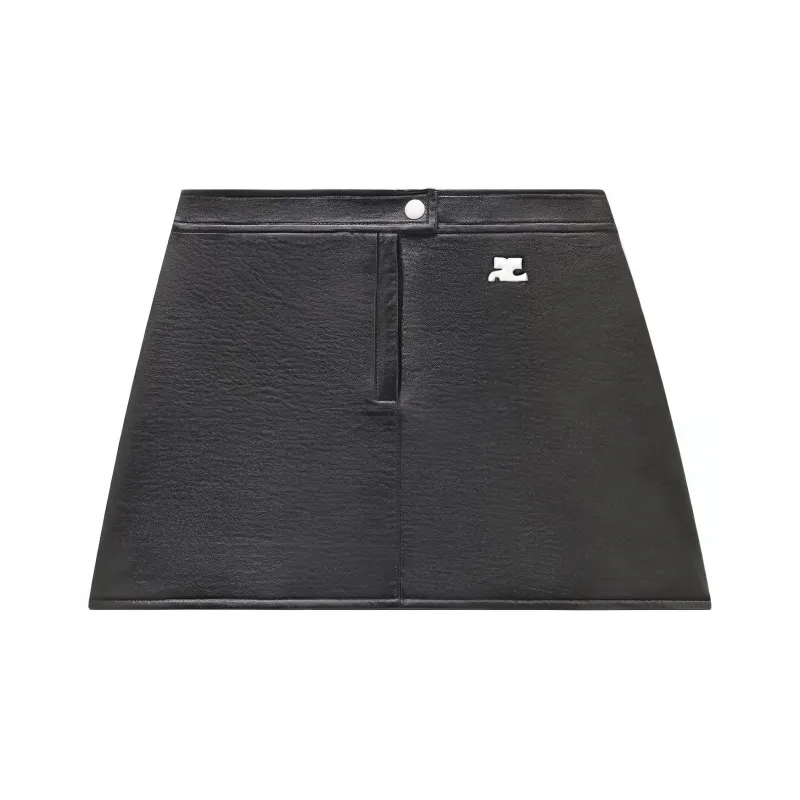 Courrèges Vinyl Mini Skirt 'Black'-0