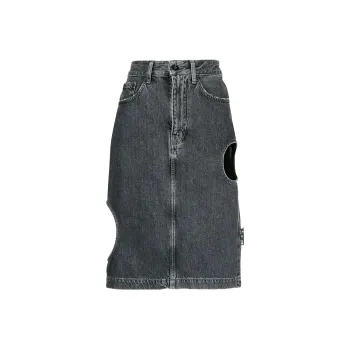 OFF WHITE Denim Short Skirts Women's Gray