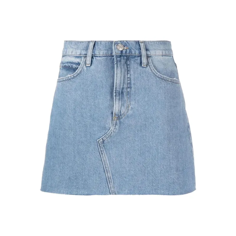 FRAME A Line Mini Denim Skirt-0
