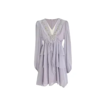Lookinto Long Sleeved Dress Women's Purple