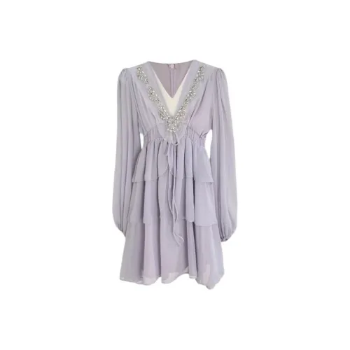 Lookinto Long Sleeved Dress Women's Purple