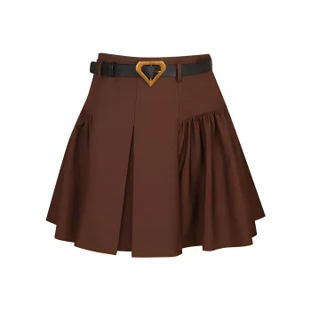 AIVEI Casual Short Skirts Women's Red Coffee/7100