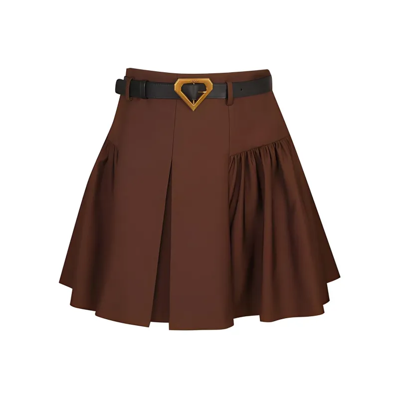 AIVEI Casual Short Skirts Women's Red Coffee/7100-0