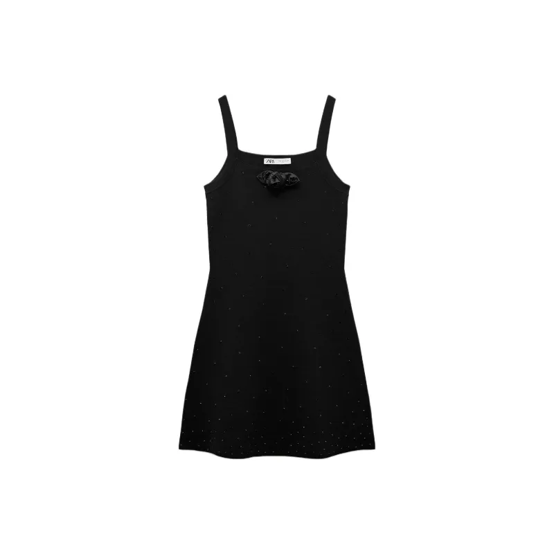 ZARA Slip Dresses Women's Black-0