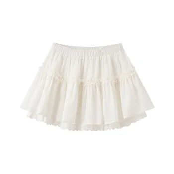 LEDIN Casual Short Skirts Women's Ecru