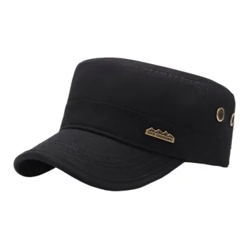H YXIANG Cotton Flat Top Hat Men's