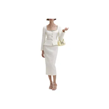 Self portrait Long Sleeved Dress Women's Pure White