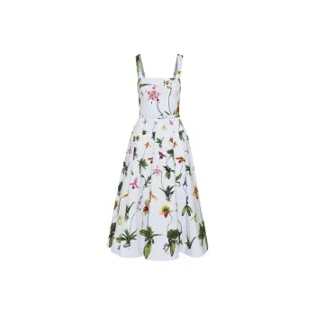 Oscar De La Renta Orchid Poplin Tank Dress