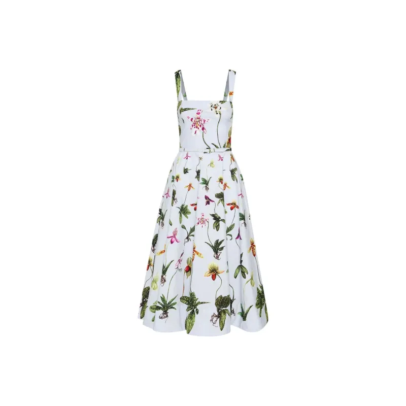 Oscar De La Renta Orchid Poplin Tank Dress-0