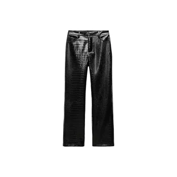 ZARA Leather Pants Women's Black