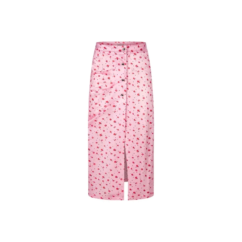 HERLIAN Casual Long Skirts Women's Pink-0
