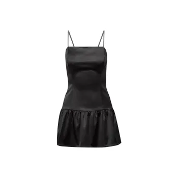 ARITZIA Sunday Best ROBE EN SATIN TANGO Slip Dresses Women's Black