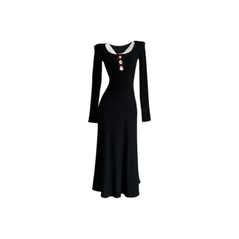 YGPRW Long Sleeved Dress Women's Black