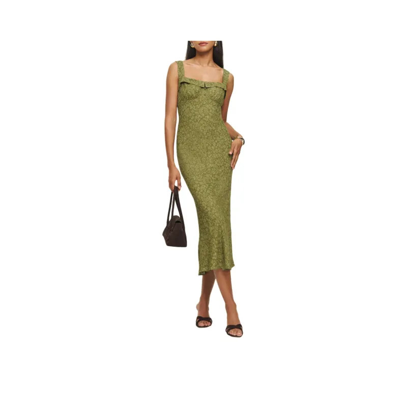 REFORMATION Tancy Dress Slip Dresses Women's Green-0