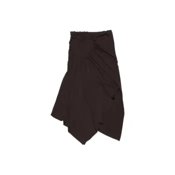 Acne Studios SS24 Asymmetric Midi Skirt Casual Long Skirts Women's Brown