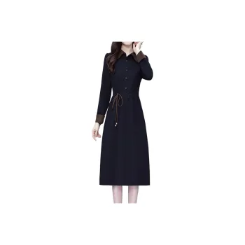 Mapping Long Sleeved Dresses Women's Black