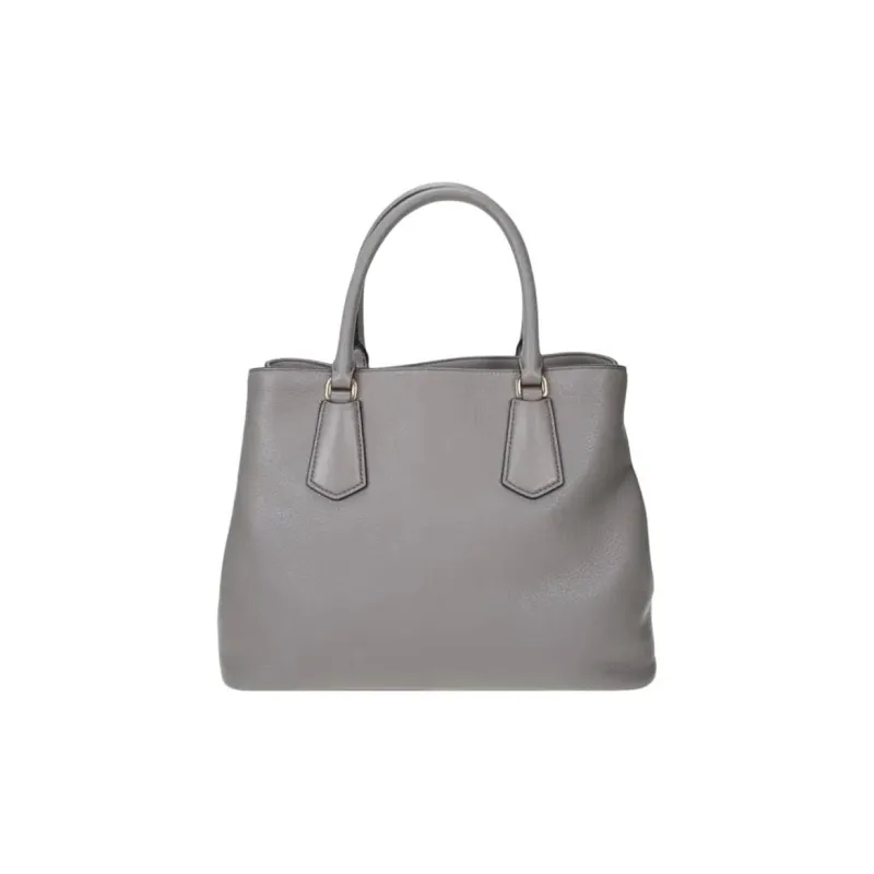 PRADA Calfskin Tote Bag, Shopping Bag, Shoulder Bag, Handbag Women's Gray-3