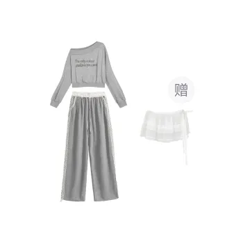 Yvetteclassic Casual Suit Women's Gray Two Piece Set
