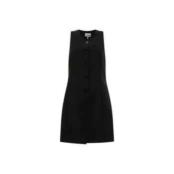 GANNI Bow-Detailed Sleeveless Mini Dress