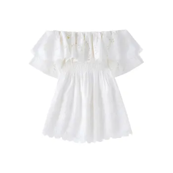 Self portrait Short Sleeved Dresses Women's Pure White