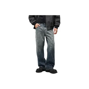 SONGS ALONG Jeans Unisex Vintage Blue