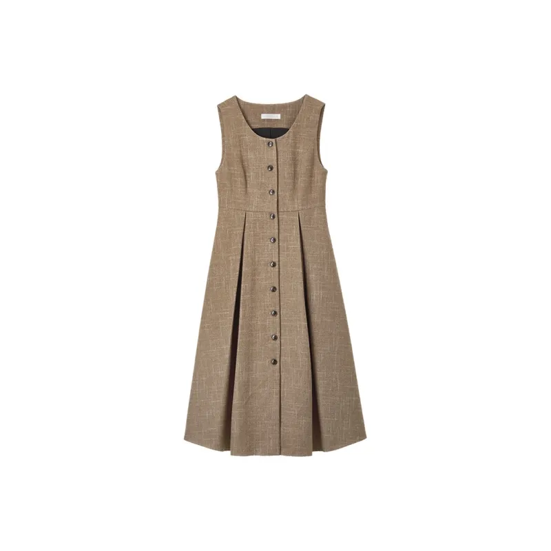 SENTUBILA Sleeveless Dress Women's Brown-0