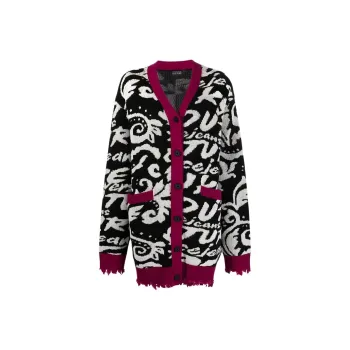 VERSACE JEANS COUTURE Distressed effect Cardi coat