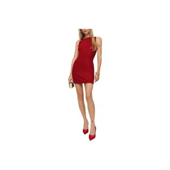 REFORMATION Nataly Knit Dress Sleeveless Dress Women's Red Shimmer
