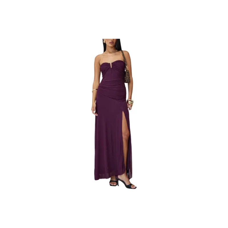 PRINCESS POLLY BARBARELLA STRAPLESS MAXI DRESS Sleeveless Dress Women's PURPLE/Purple-0