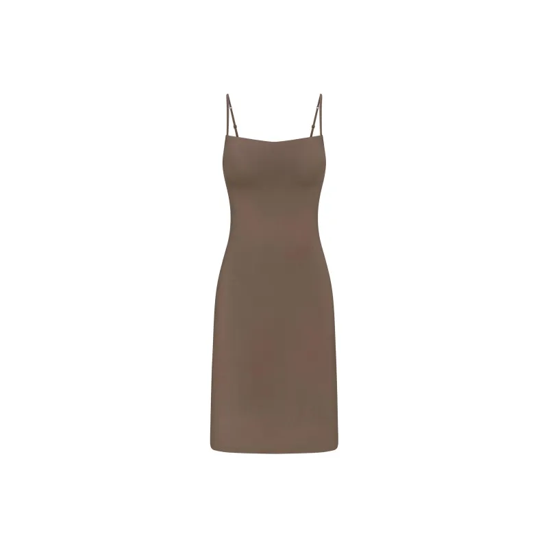 SKIMS SS25 SMOOTH LAYERS MIDI DRESS Slip Dress Women's TRUFFLE/Truffle-0