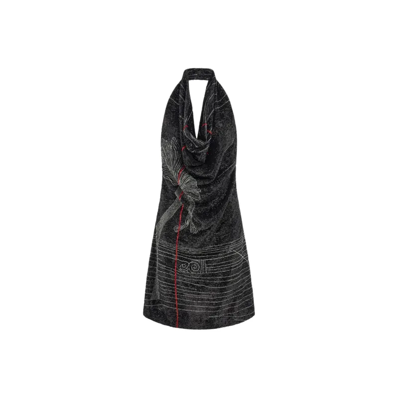 FERRAGAMO SS24 Sleeveless Dress Women's Black-0