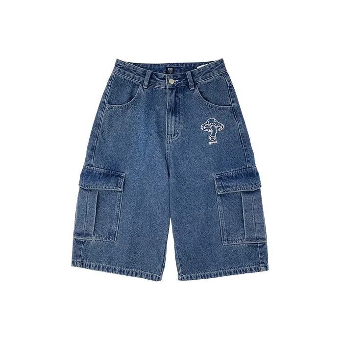 MeiHaoStore Denim Shorts Women's Blue-0