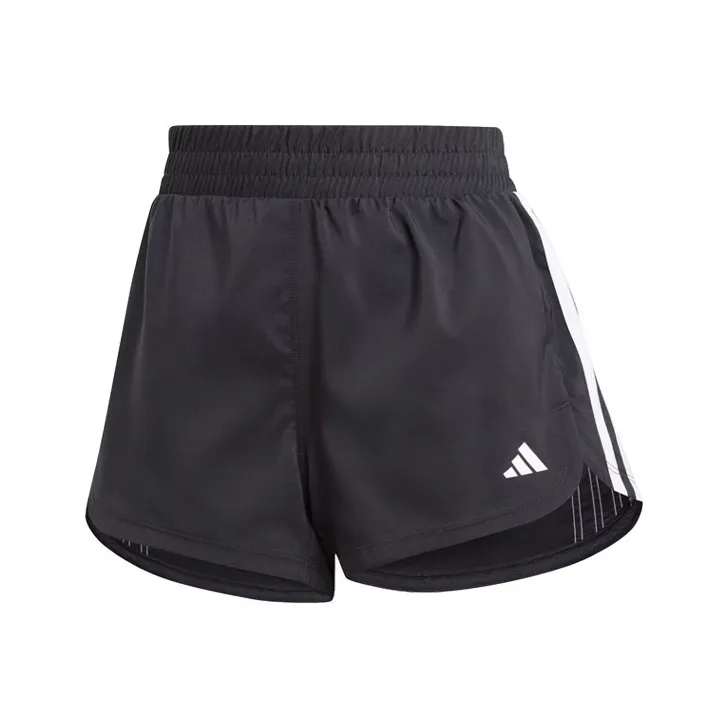 Adidas Pacer Training 3 Stripes Woven Mid Rise Shorts Sports Shorts Women's Black-0
