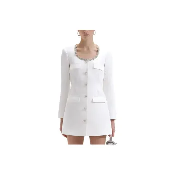Self portrait Long Sleeved Dress Women's Pure White
