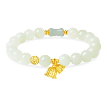 QIANCHANG Hetian Jade Bracelets Pale Greenish White Jade Women's