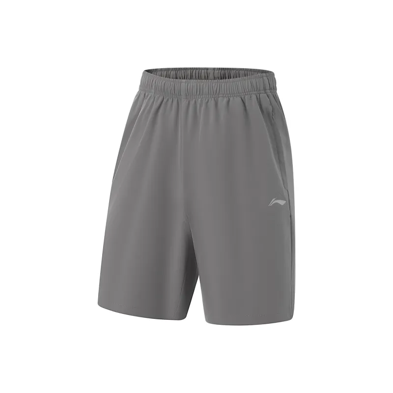 LiNing Fitness Series Sports Shorts Men's Road Gray Single Logo-0