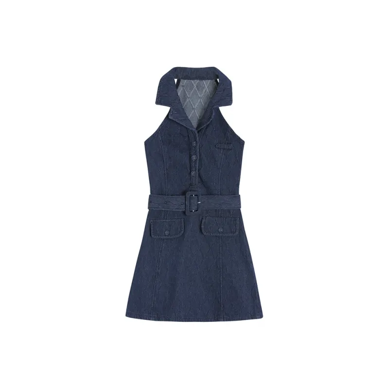 PLANE DRIFT Sleeveless Dress Women's Dark Blue-0