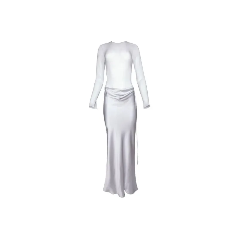 Christopher Esber Semi sheer Draped Maxi Dress-0