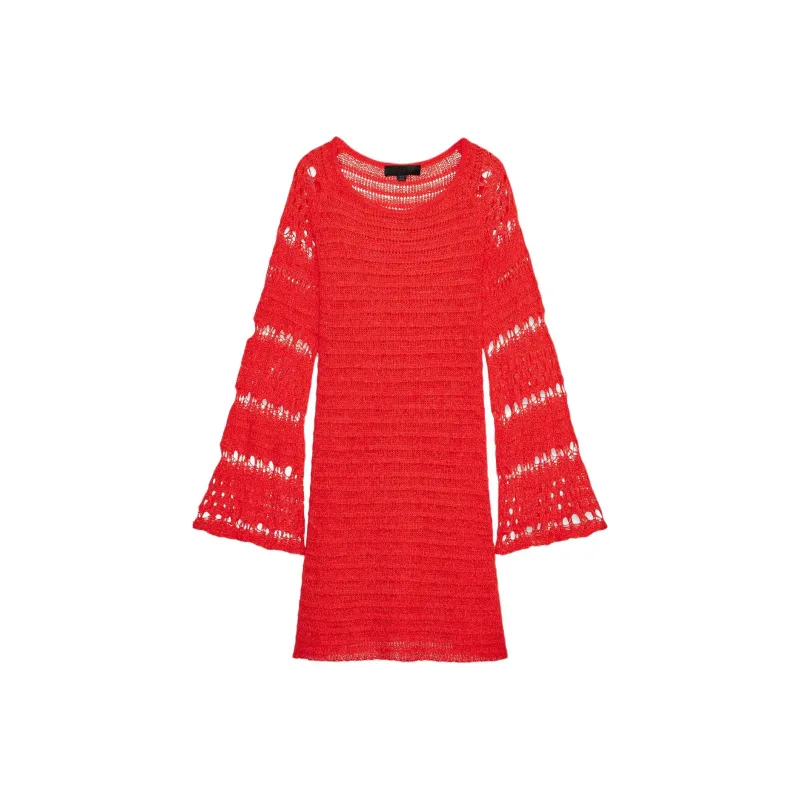 ZARA Long Sleeved Dress Women's Red/Coral-0