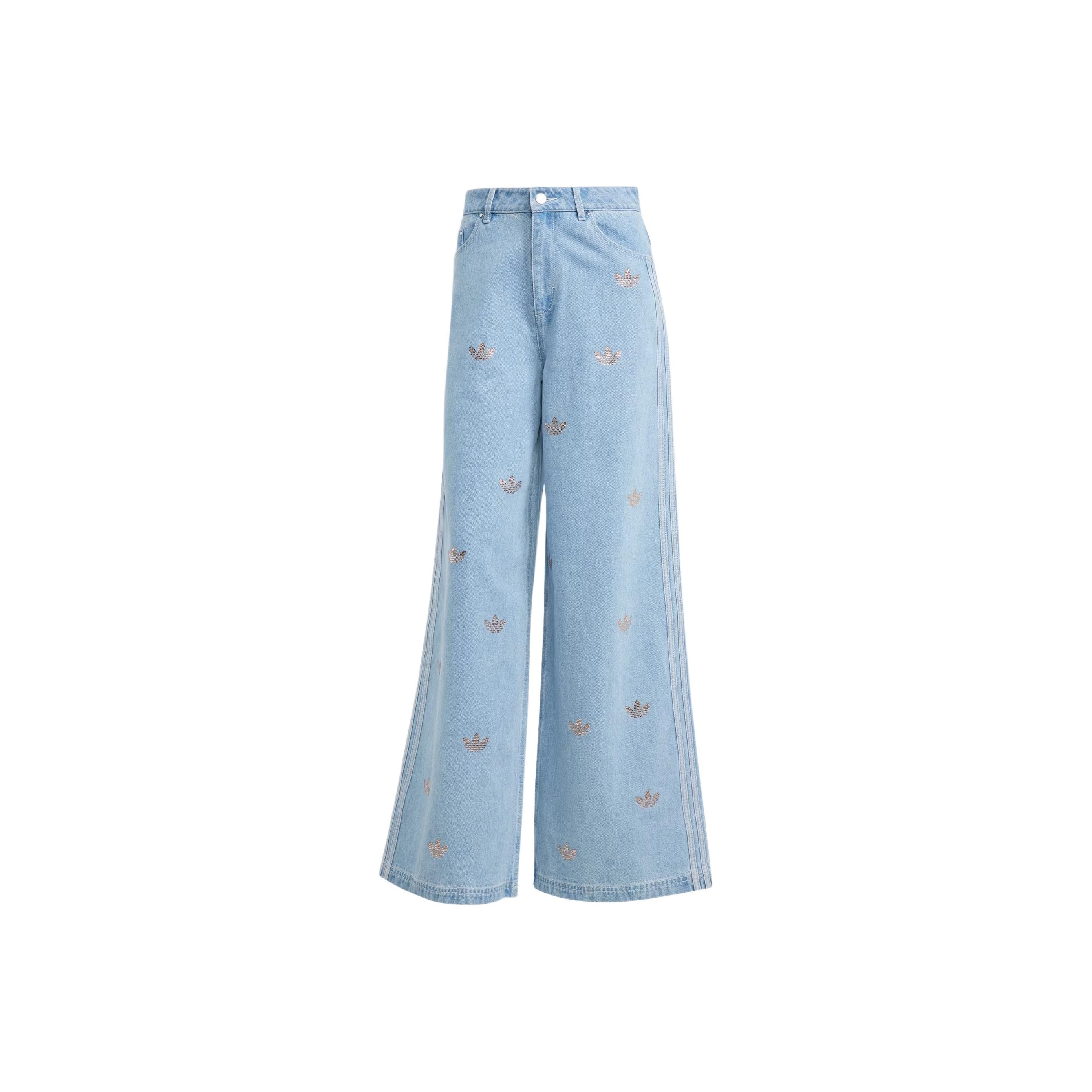 秋新作★人気ジーンズ【ADIDAS】Denim Rhine Stone Pants Adidas Denim Rhinestone Pants - POIZON
