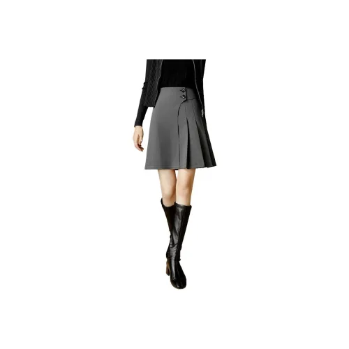 Late White Casual Short Skirts Women's Dark Gray