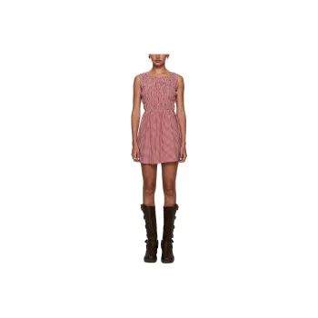 PRINCESS POLLY Winxie Shirred Mini Dress Sleeveless Dress Women's RED GINGHAM/Red Check