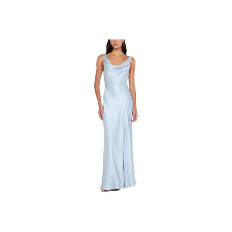 BEC+BRIDGE AUSTEN COWL NECK MAXI DRESS Slip Dresses Women's Dusty Blue/Gray Blue-0