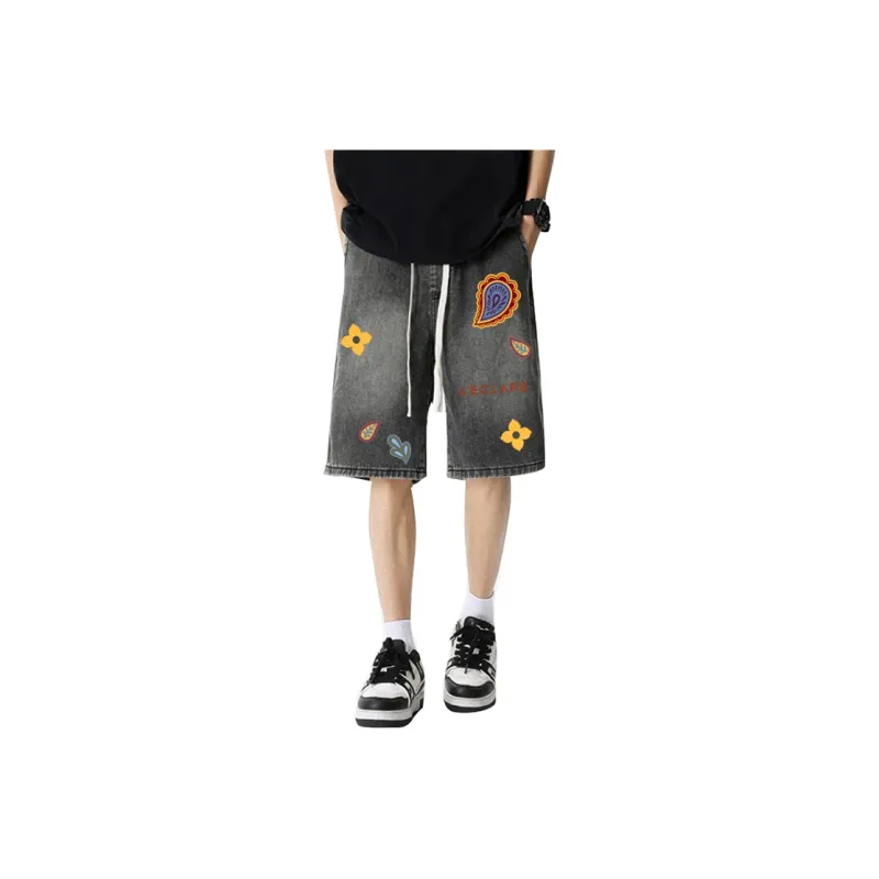 BLANC & ECLARE Comfortable Washed Denim Shorts Unisex-0