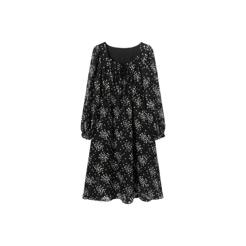 EICHITOO Long Sleeved Dress Women's Black