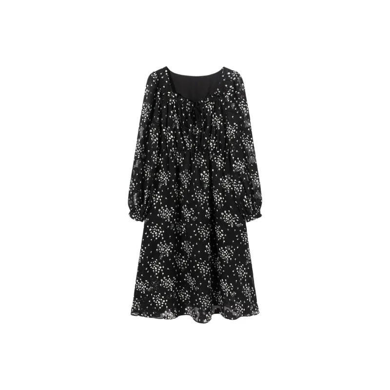 EICHITOO Long Sleeved Dress Women's Black-0