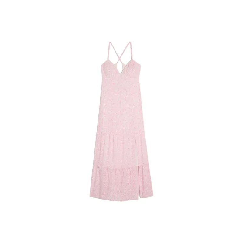 Hollister Slip Dress Women's Pink All Over Print-0