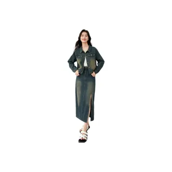 VIMLY Skirt Set Women's Denim Blue